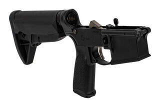 Primary Weapon Systems Mk1 Mod 1-M Pro complete lower receiver with Bravo Company stock, pistol grip, and trigger.